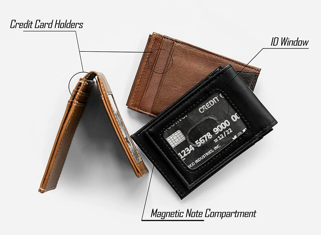 Seattle Seahawks Premium Black Leather Wallet, Front Pocket Magnetic Money Clip, Laser Engraved, Vegan