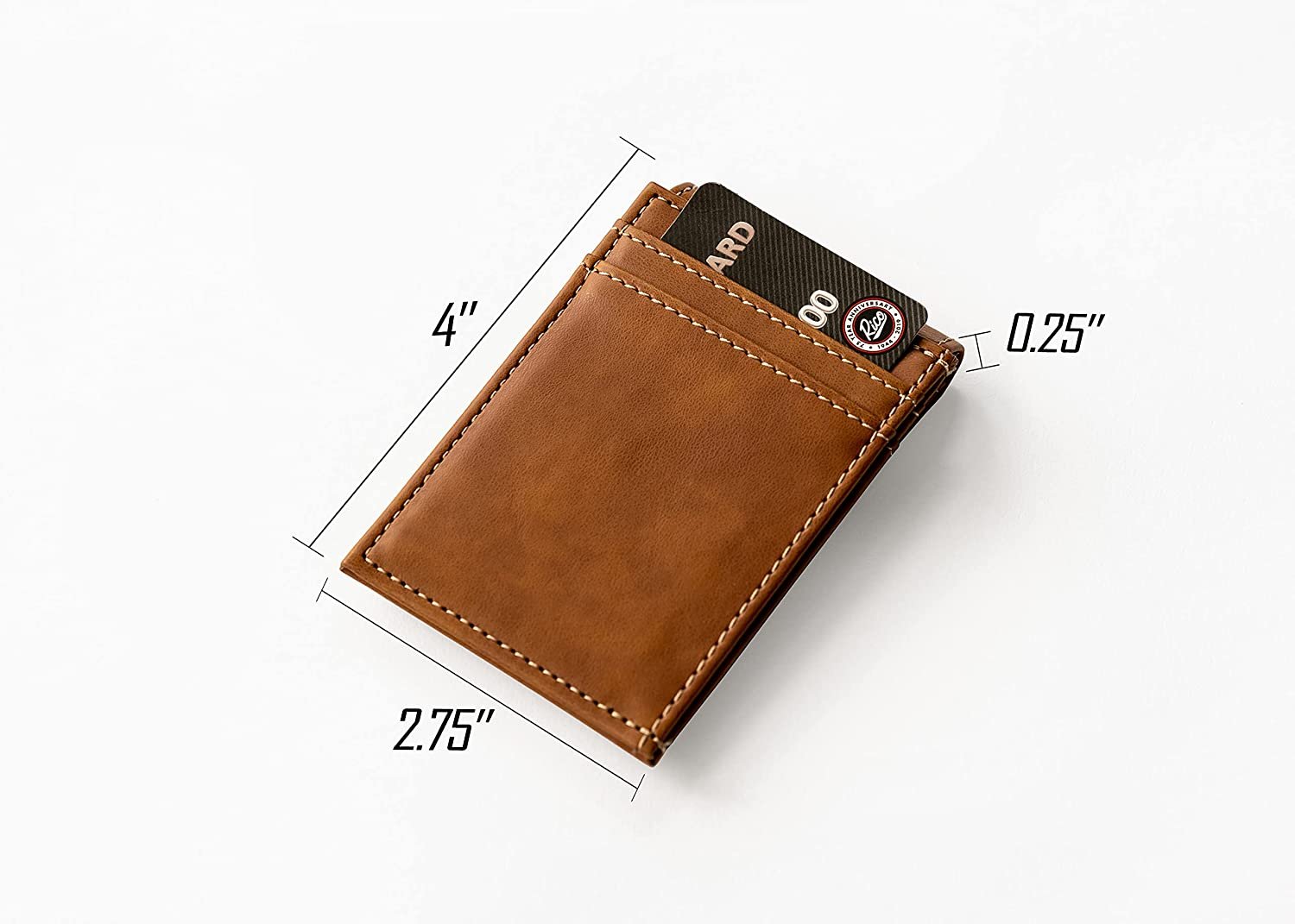 Rico Industries NFL Seattle Seahawks Premium Laser Engraved Vegan Brown Leather Front Pocket Wallet - Compact and Slim yet Sturdy Design - Perfect to Show Your Team Pride or Gift